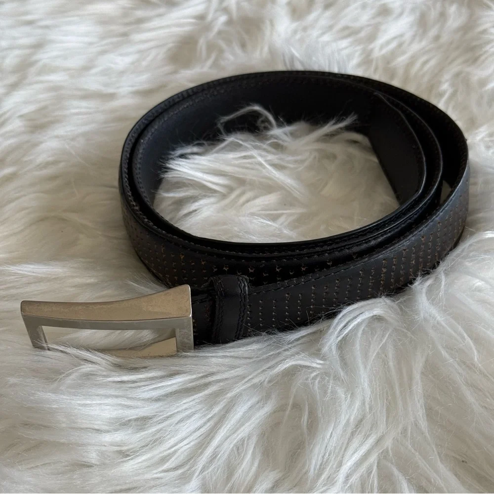 PGA Tour | Men’s Black Leather Belt Size 36 with Decorative Holes